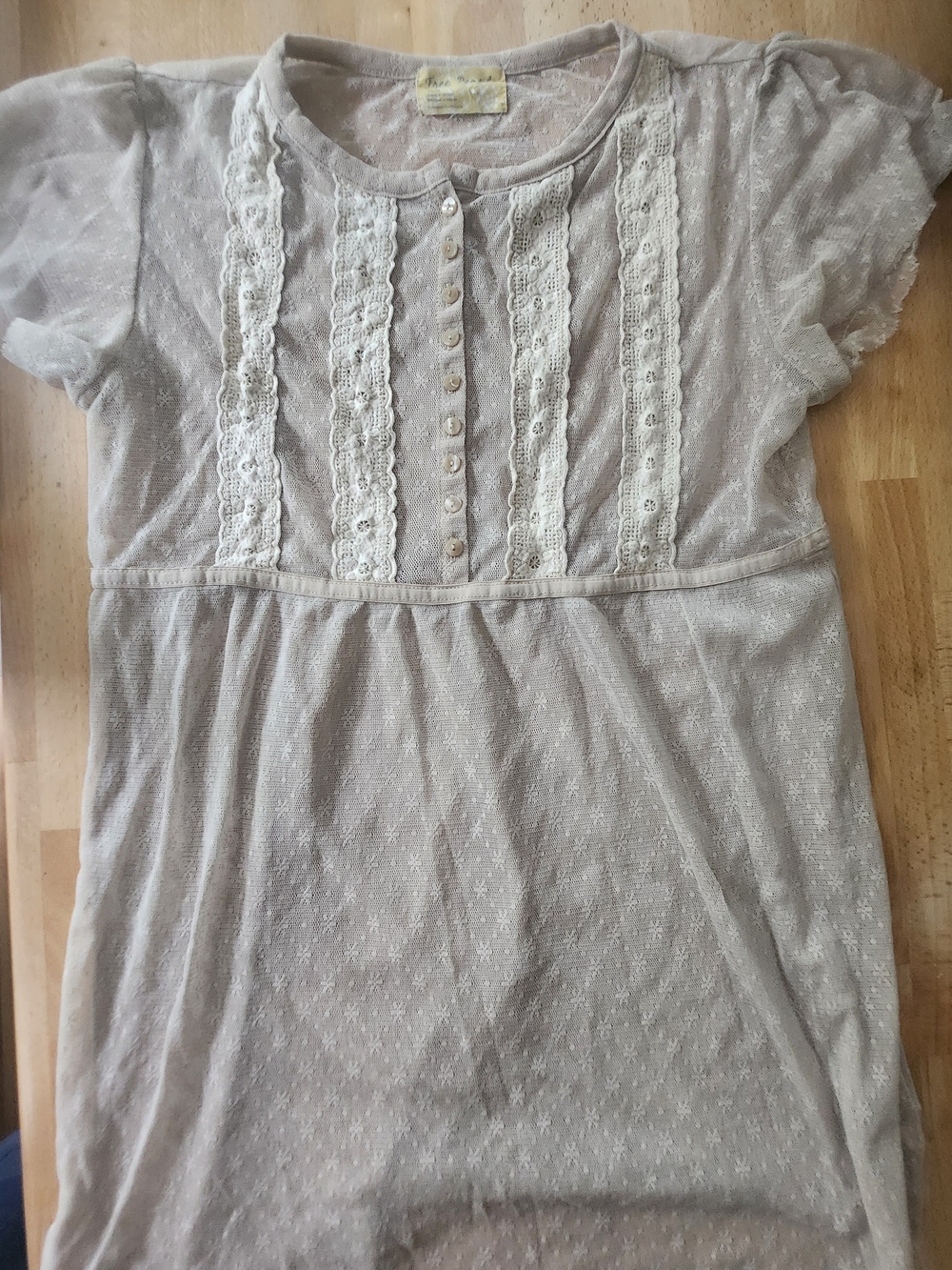 Vintage Free People Nylon Ruffle Blouse